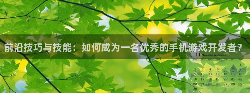 沐鸣2平台官方注册登录：前沿技巧与技能：如何成为一名优秀的手机游戏开发者？
