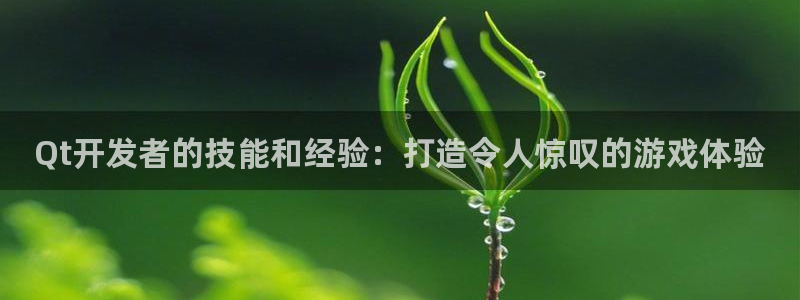 沐鸣娱乐2登录：Qt开发者的技能和经验：打造令人惊叹的游戏体验